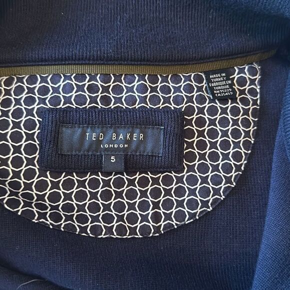 TED BAKER Floss Quarter Zip Pullover Navy size XL US 5EU Modal Stretch - Picture 6 of 9